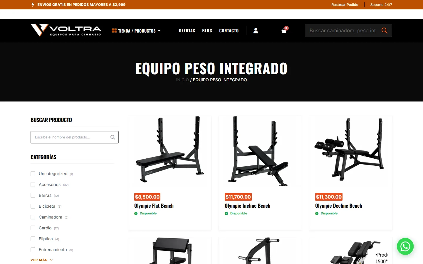 Categoría de equipos de peso integrado